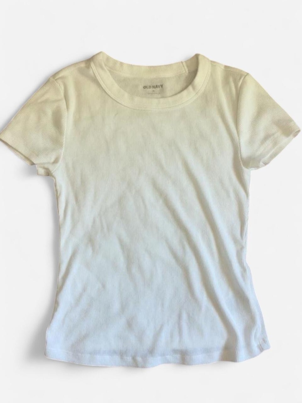 Old Navy White Ribbed Baby Tee